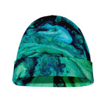 Turquoise Acid Melt Print Beanie