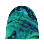 Turquoise Acid Melt Print Beanie