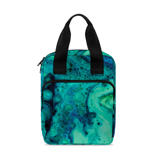 Turquoise Acid Melt Print Bible Tote Bag