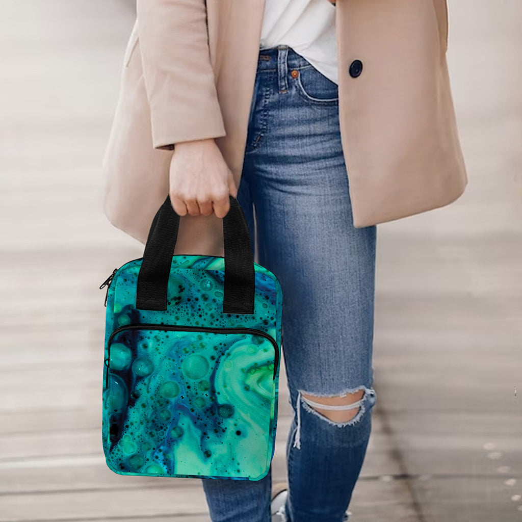 Turquoise Acid Melt Print Bible Tote Bag