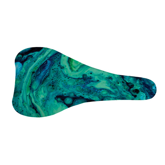 Turquoise Acid Melt Print Bicycle Seat Cover
