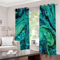 Turquoise Acid Melt Print Dimout Grommet Curtains