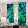 Turquoise Acid Melt Print Blackout Grommet Curtains