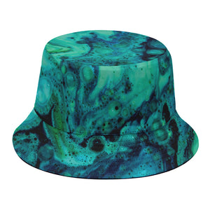 Turquoise Acid Melt Print Bucket Hat