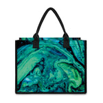 Turquoise Acid Melt Print Canvas Tote Bag