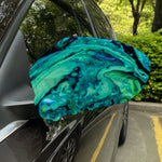 Turquoise Acid Melt Print Car Side Mirror Covers