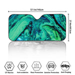 Turquoise Acid Melt Print Car Windshield Sun Shade