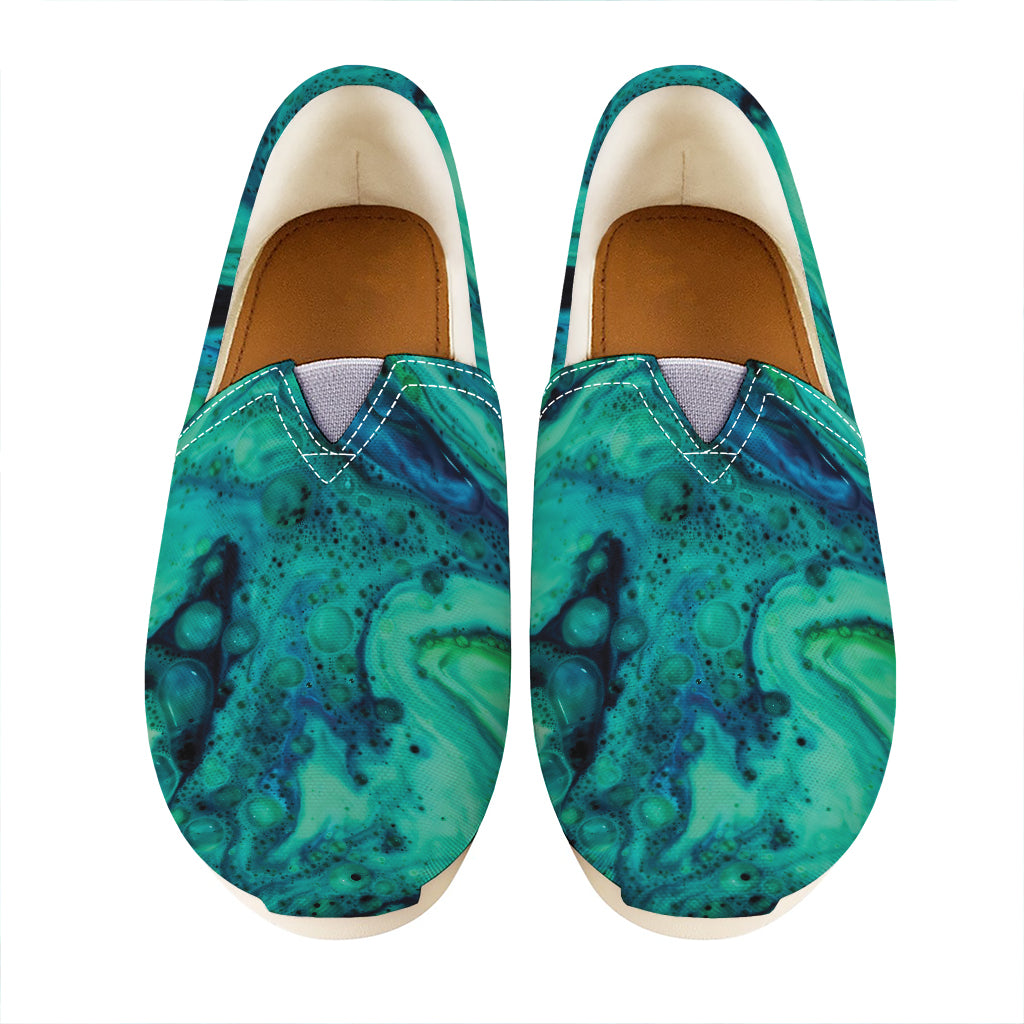 Turquoise Acid Melt Print Casual Shoes