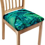 Turquoise Acid Melt Print Chair Cushion Cover