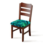 Turquoise Acid Melt Print Chair Cushion Cover