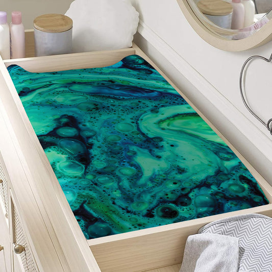 Turquoise Acid Melt Print Changing Pad Cover