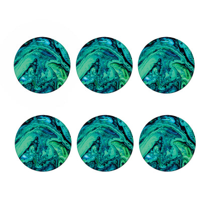 Turquoise Acid Melt Print Coaster Set