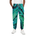 Turquoise Acid Melt Print Cotton Sweatpants
