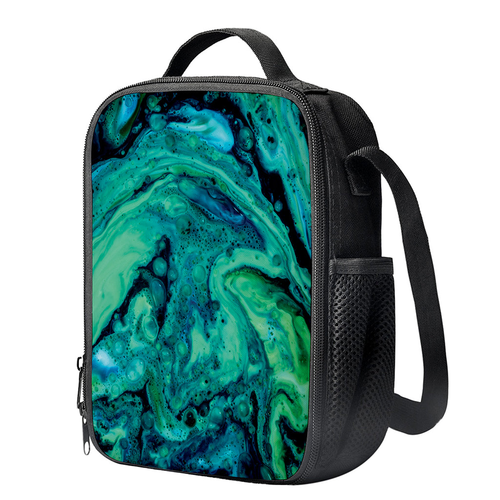 Turquoise Acid Melt Print Crossbody Lunch Bag