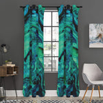 Turquoise Acid Melt Print Curtain