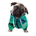 Turquoise Acid Melt Print Dog Zip Up Hoodie