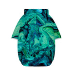Turquoise Acid Melt Print Dog Zip Up Hoodie