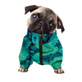 Turquoise Acid Melt Print Dog Zip Up Jacket