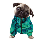 Turquoise Acid Melt Print Dog Zip Up Jacket