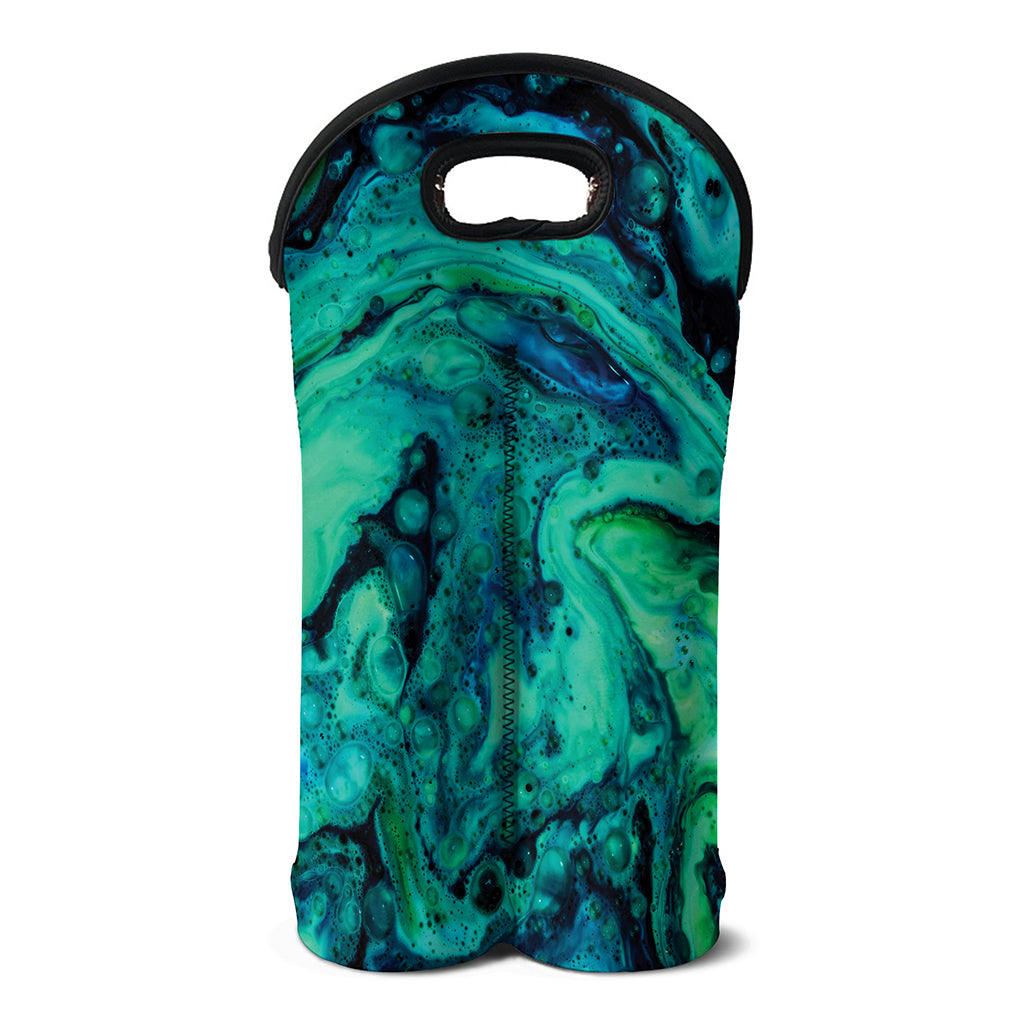 Turquoise Acid Melt Print Double Neoprene Wine Tote