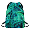 Turquoise Acid Melt Print Drawstring Backpack
