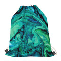 Turquoise Acid Melt Print Drawstring Bag