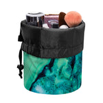 Turquoise Acid Melt Print Drawstring Makeup Bag