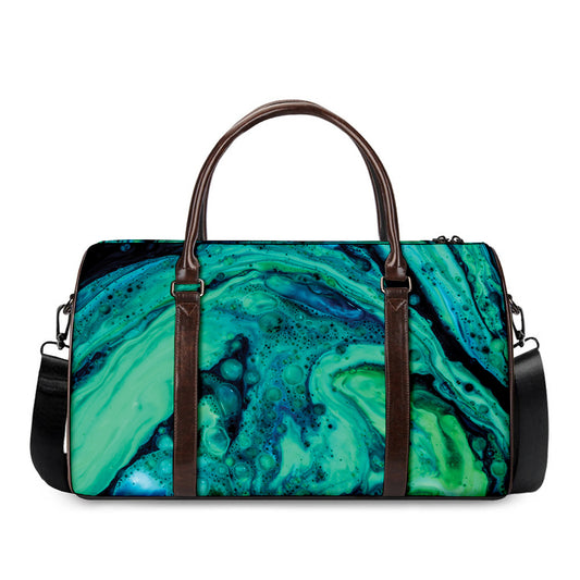Turquoise Acid Melt Print Duffle Bag