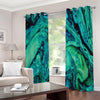 Turquoise Acid Melt Print Extra Wide Grommet Curtains