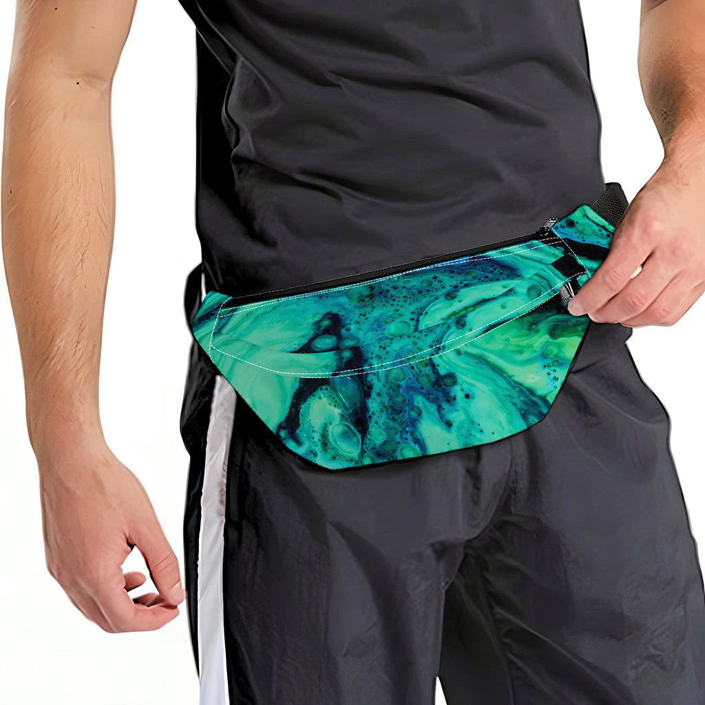Turquoise Acid Melt Print Fanny Pack