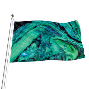 Turquoise Acid Melt Print Flag