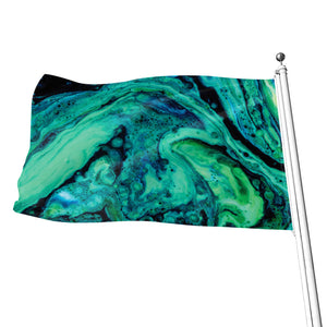 Turquoise Acid Melt Print Flag