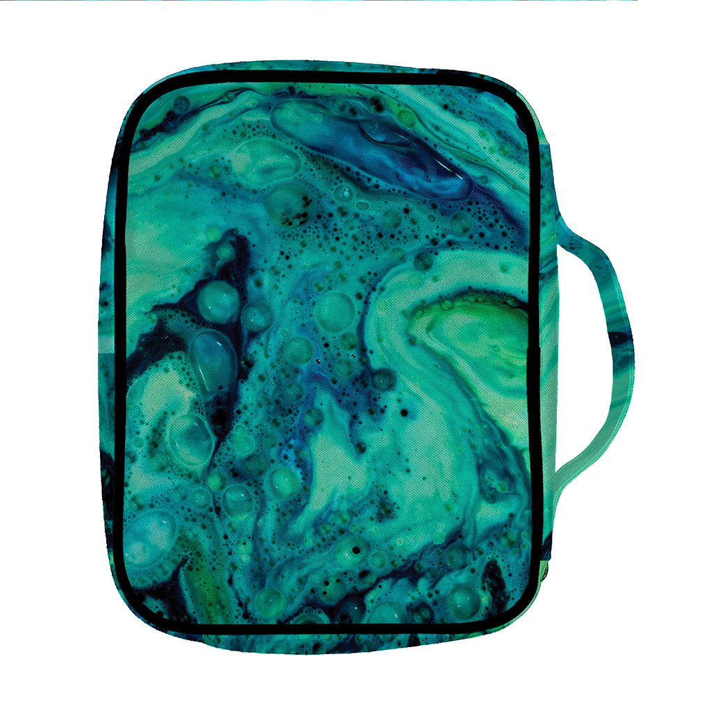 Turquoise Acid Melt Print Front Pocket Bible Bag