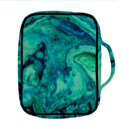 Turquoise Acid Melt Print Front Pocket Bible Bag