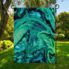 Turquoise Acid Melt Print Garden Flag