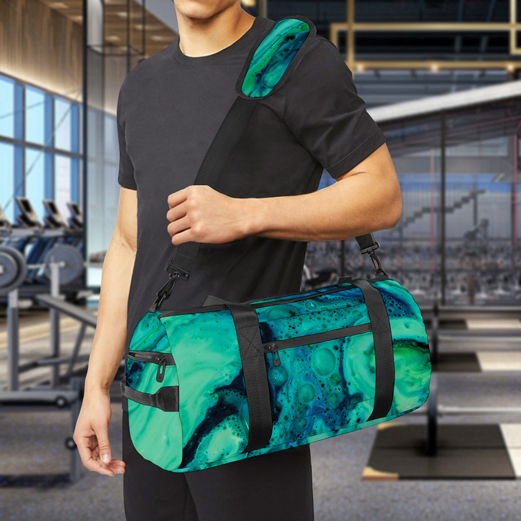 Turquoise Acid Melt Print Gym Bag