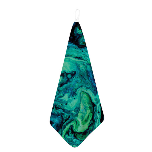 Turquoise Acid Melt Print Hand Towel