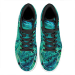 Turquoise Acid Melt Print High Top Leather Sneakers