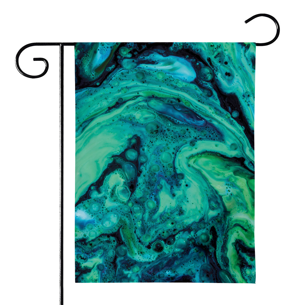 Turquoise Acid Melt Print House Flag