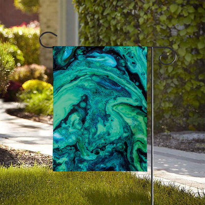 Turquoise Acid Melt Print House Flag