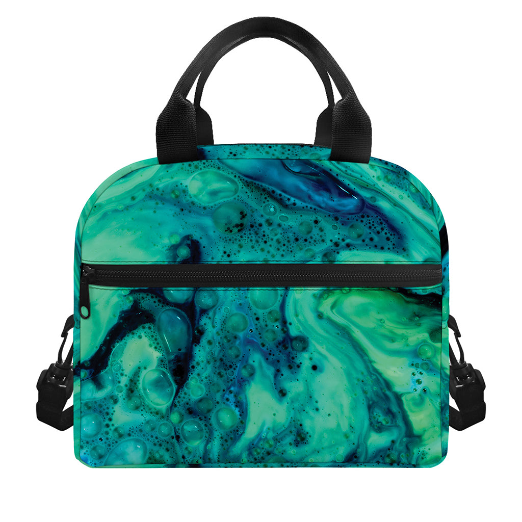 Turquoise Acid Melt Print Insulated Lunch Bag
