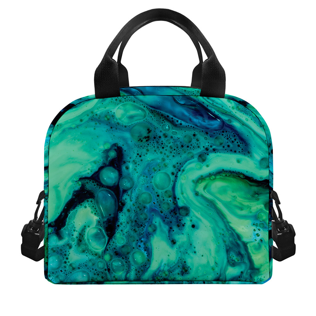 Turquoise Acid Melt Print Insulated Lunch Bag