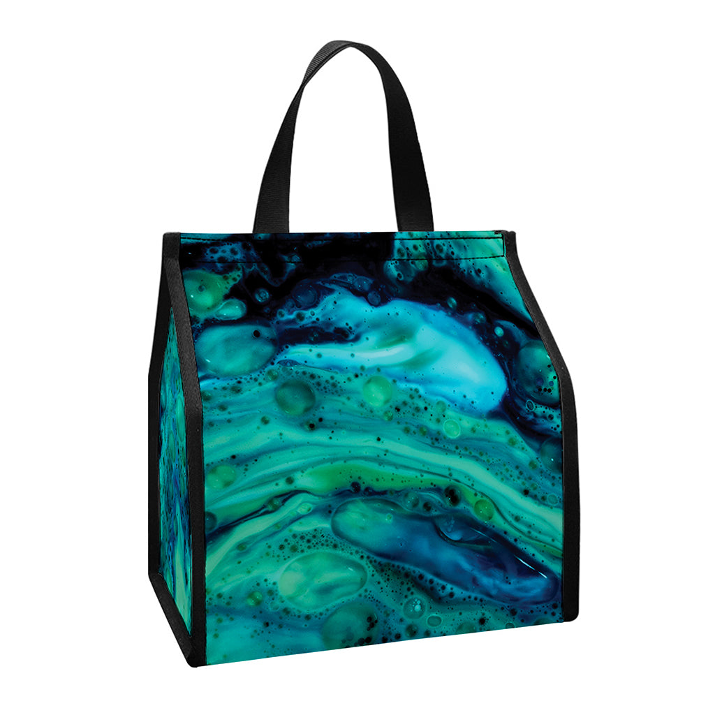 Turquoise Acid Melt Print Insulated Lunch Tote