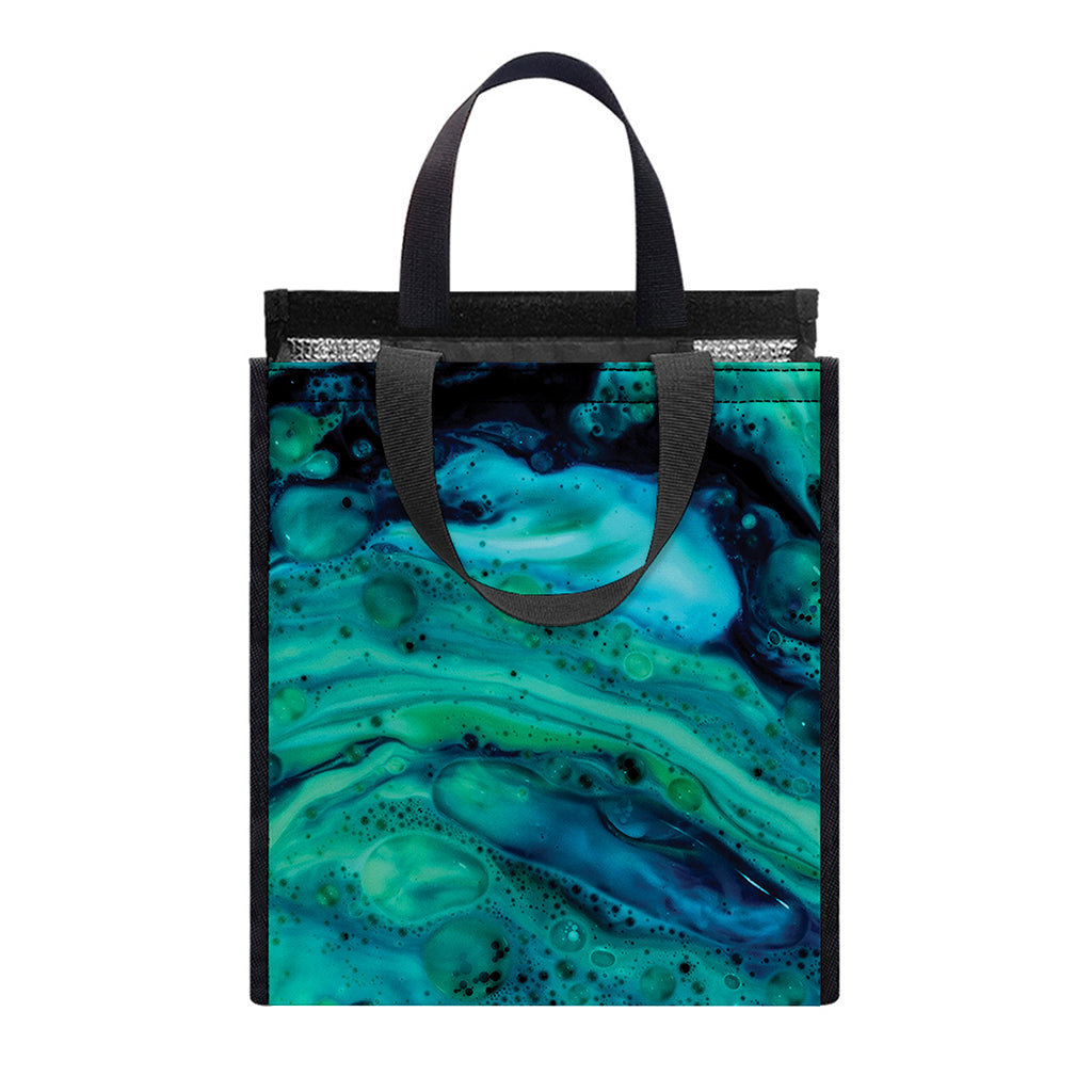 Turquoise Acid Melt Print Insulated Lunch Tote