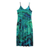 Turquoise Acid Melt Print Jersey Midi Cami Dress