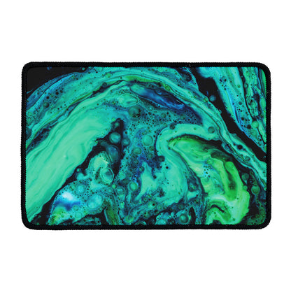 Turquoise Acid Melt Print Kitchen Mat