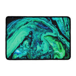 Turquoise Acid Melt Print Kitchen Mat