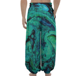 Turquoise Acid Melt Print Lantern Pants