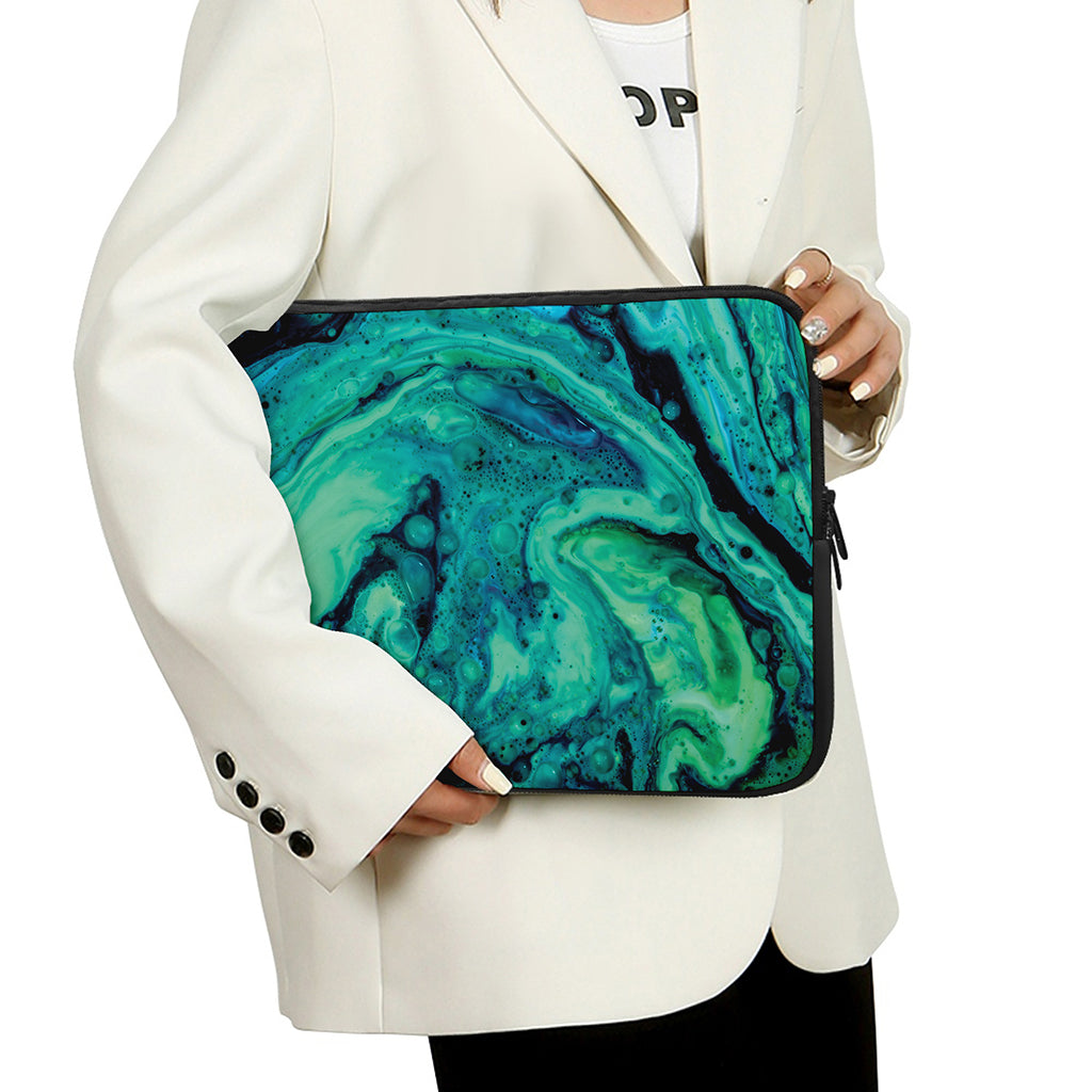 Turquoise Acid Melt Print Laptop Sleeve