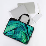 Turquoise Acid Melt Print Laptop Sleeve With Handle
